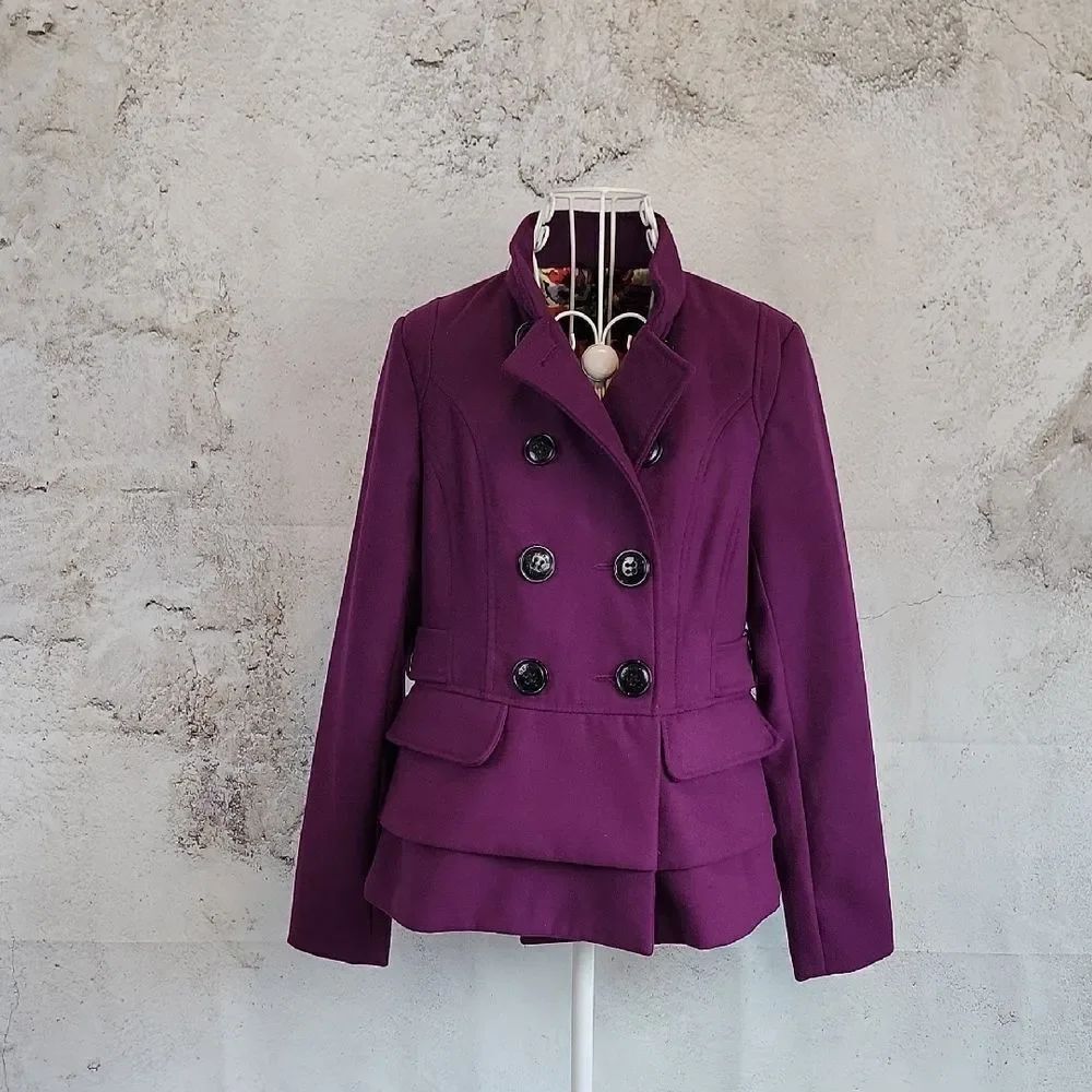 Steve Madden Women's Purple Double-Breasted Jacket Size S